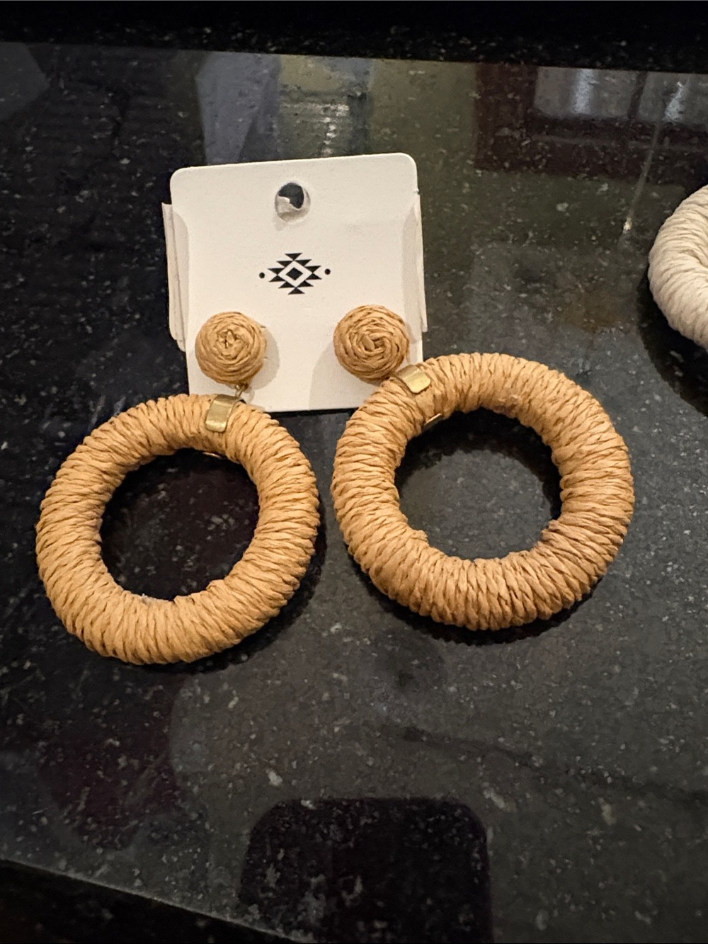 NWT Never Been Worn Natural Tan Woven Hoop Earrings - Women Jewelry